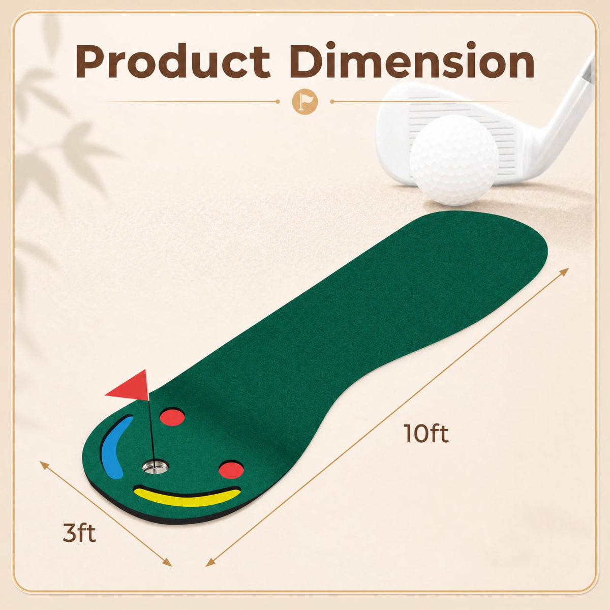 Airfind Golf Putting Green Set for Indoor Outdoor Use, Practice Putting Mat with Training Cup Flag and Ball Ramp for Home Office