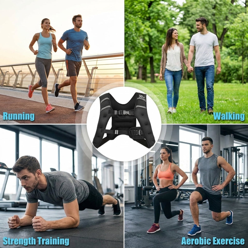 Airfind Weighted Training Vest with Adjustable Pockets for Strength Workouts, Black