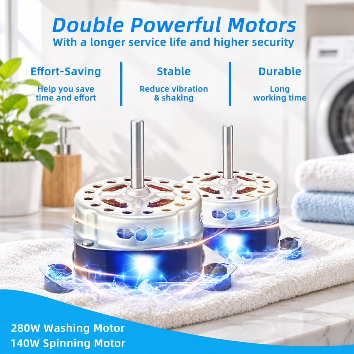 Airfind 26lbs Portable Semi-Automatic Twin Tub Washing Machine with Drain Pump, PP ABS Rated Frame, 27.5 x 16 x 32 Footprint, Blue