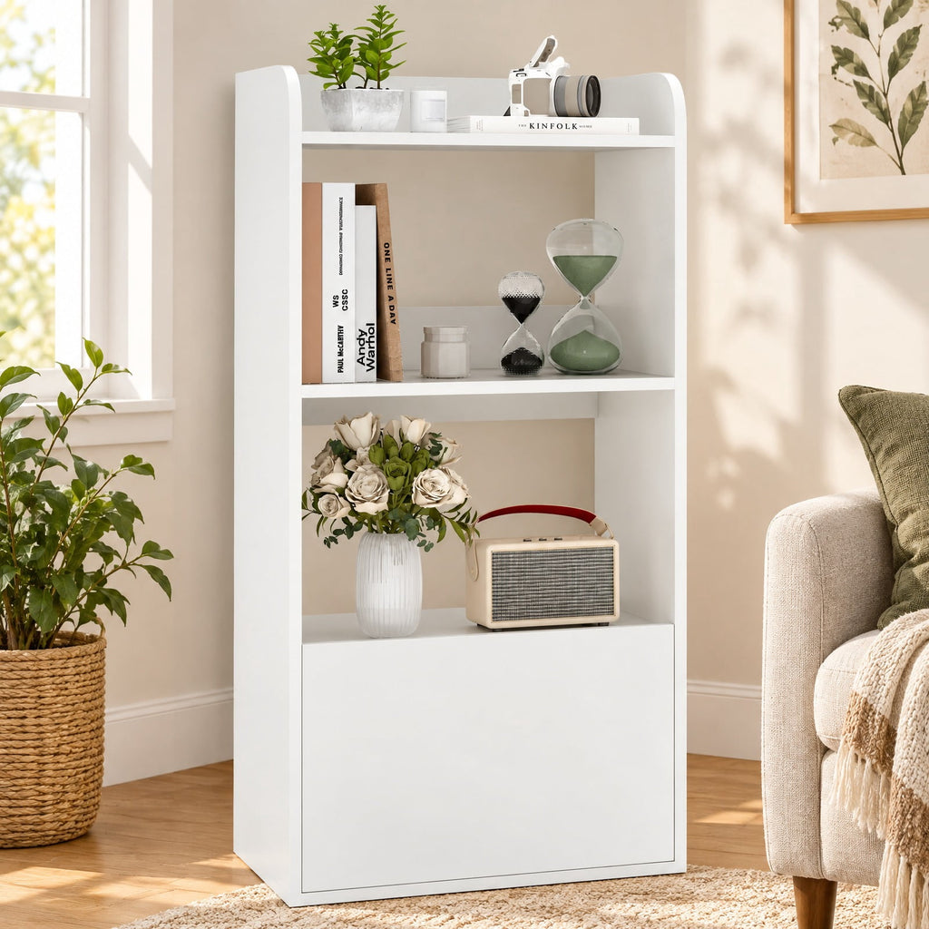 Airfind Freestanding Bookshelf with 3-Tier Open Shelf, 44 lbs Capacity, Engineered Wood MDF Frame, 21.5 x 11.5 x 41.5 Footprint, Brown