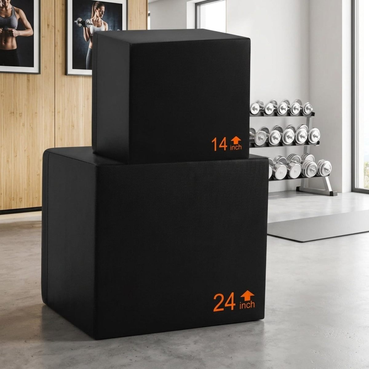 Airfind 3 in 1 Foam Plyometric Box with 3 Adjustable Heights and Non Slip PU Cover for Home Gym Jump Training and Plyo Box Workouts, Black