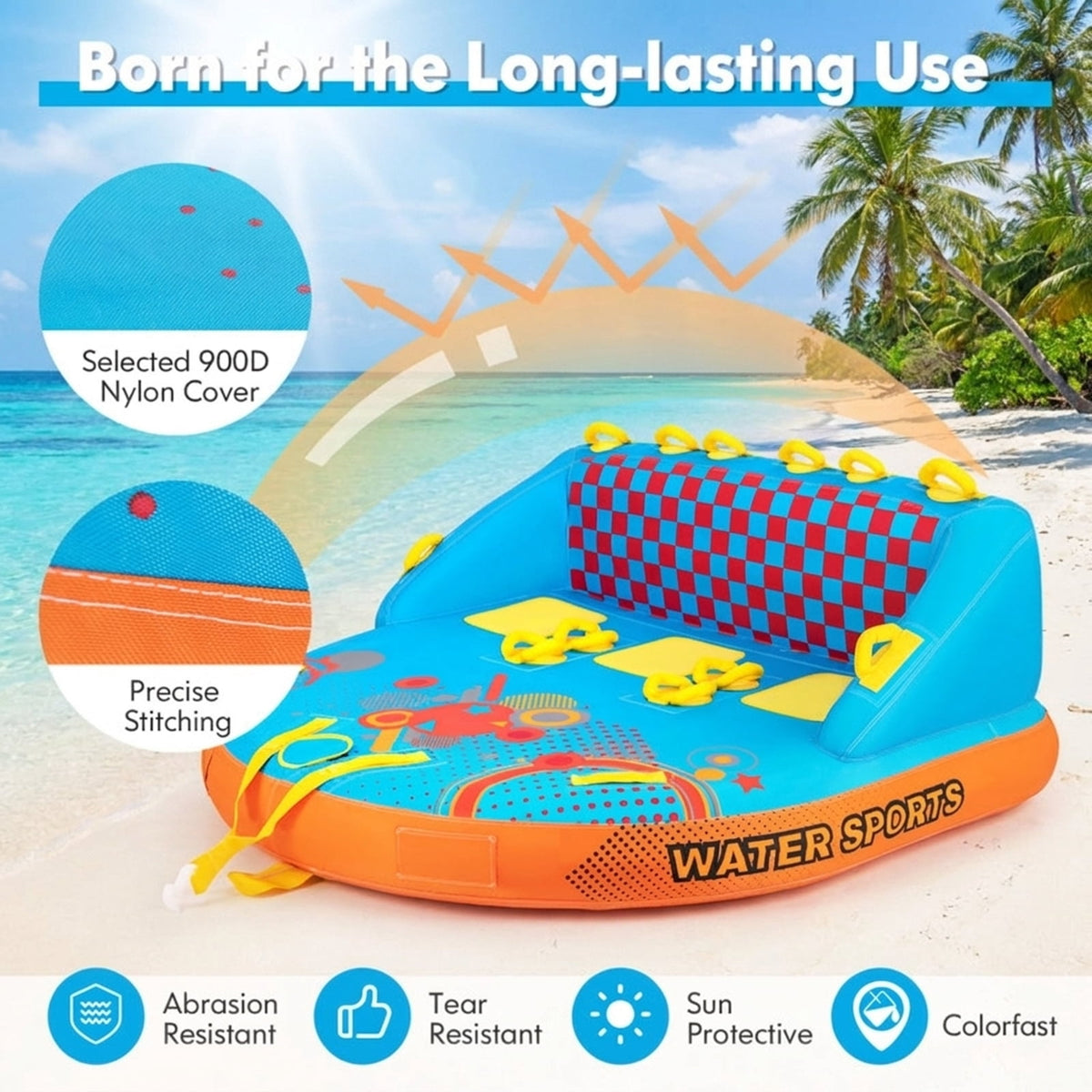 Airfind Oversized Inflatable Pool Float for Adults with Ultra-Soft Flocked Surface and Dual Air Chambers plus Patch Kit and Storage Bag for Lake and Swimming Pool Lounging