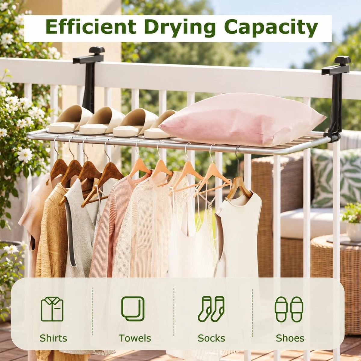 Airfind Portable Clothes Drying Rack Aluminum Towel Rack with Adjustable and Foldable Brackets, Aluminum Plastic Frame, 31 × 17 × 9 Footprint