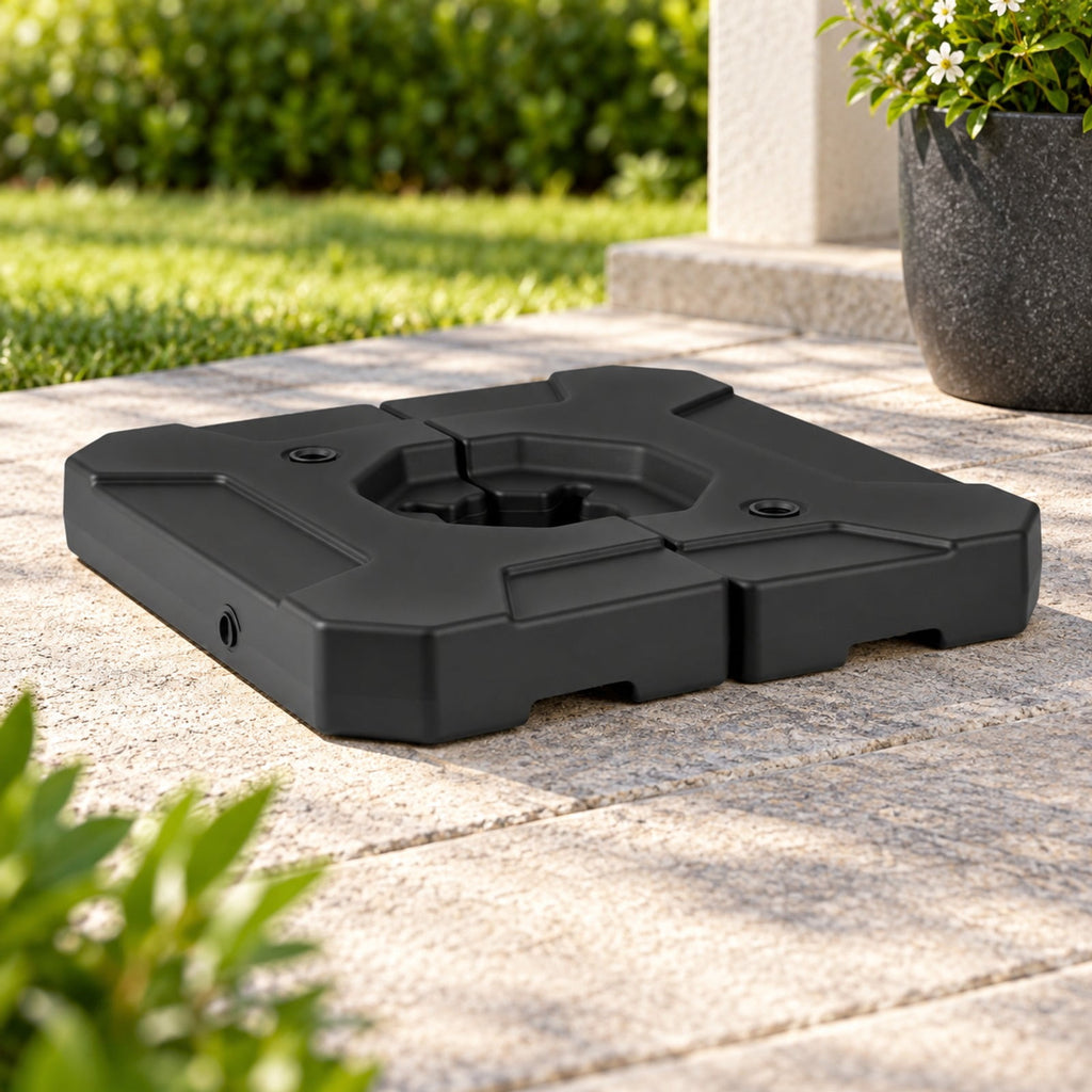 Airfind 274 LBS Cantilever Patio Umbrella Base with Handles, HDPE Frame, 35 Inch x 35 Inch x 5 Inch Compatible Base Hole Spacing 9 Inch Footprint, Black