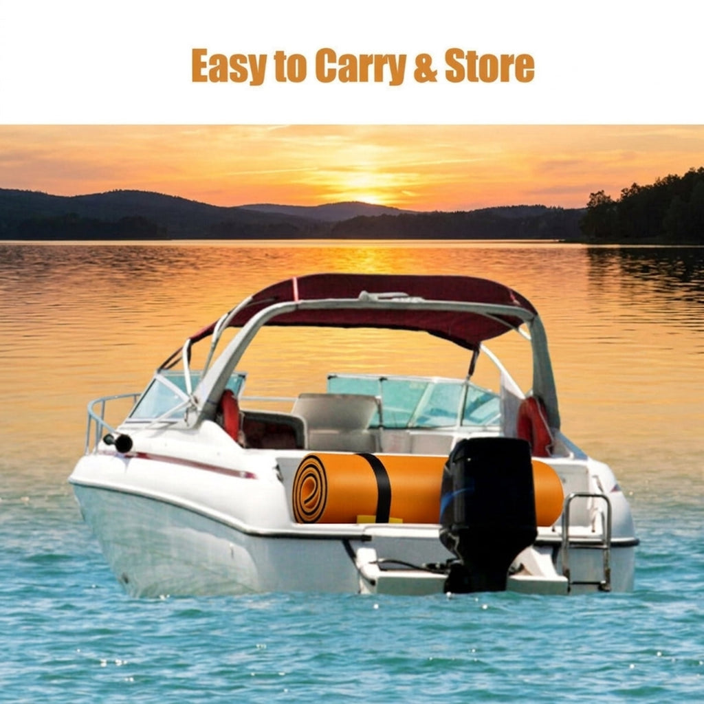 Airfind Triple-Layer Lake Float Pad with Roll-Up Storage, Orange