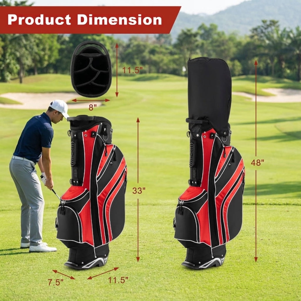 Airfind 6-Way Top Stand Bag with Auto-Deploy Legs and 8 Storage Pockets, Red