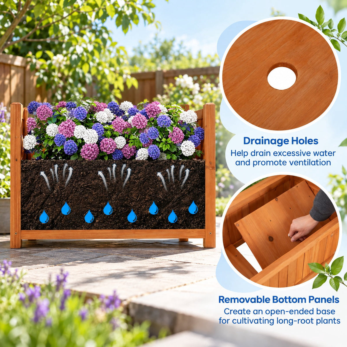 Airfind Raised Garden Bed with Lattice Trellis Ached Roof Wooden Elevated Planter Box, 88 lbs Capacity, Fir Wood Frame, Brown