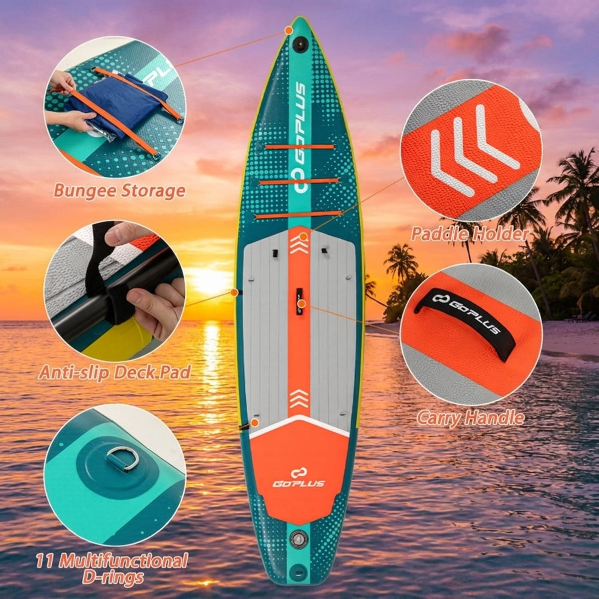Airfind Inflatable Stand Up Paddle Board 10ft6 with Kayak Seat and Adjustable Paddle plus Safety Ankle Leash Carry Backpack and Hand Pump