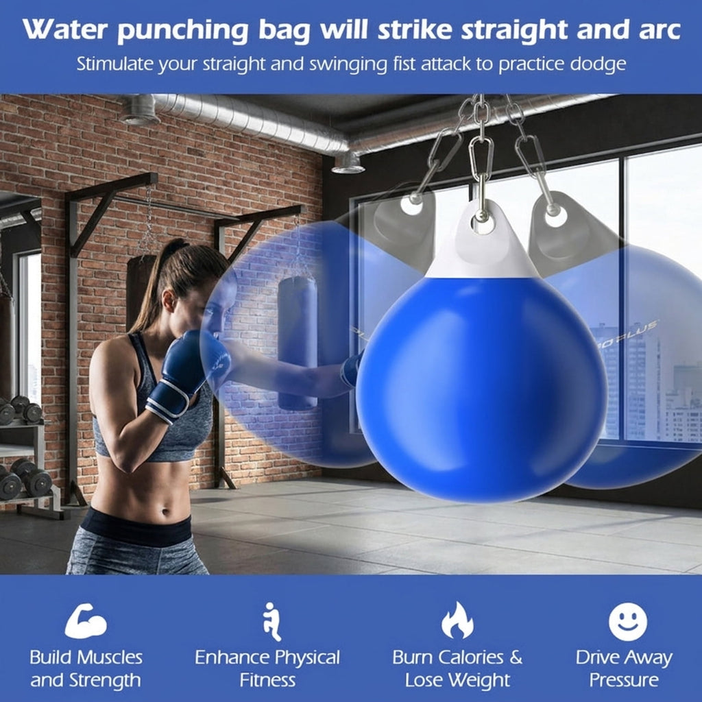 Airfind Freestanding Punching Bag for Adults with Strong Suction Base and Adjustable Height 47 to 63 Inch and Spring Stand and Boxing Gloves for Home Training, Blue