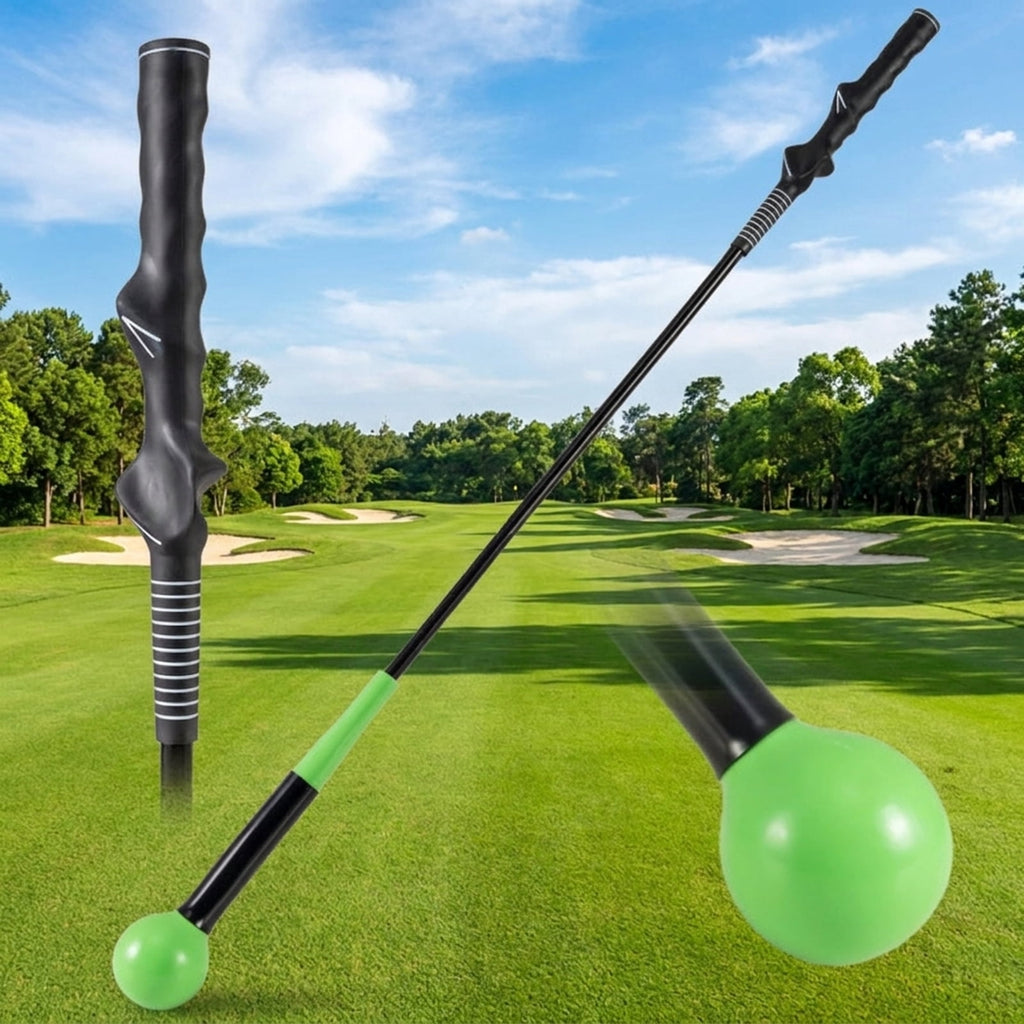 Airfind Golf Swing Trainer Aid with Weighted Head and Flexible Shaft plus Ergonomic Grip and Carry Bag for Indoor Outdoor Tempo Practice, Green