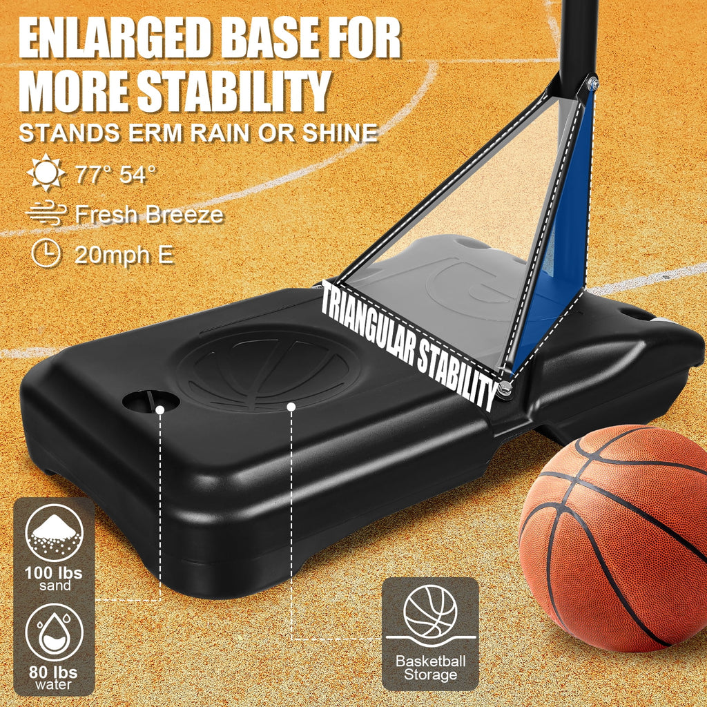 Airfind Kids Basketball Hoop Portable 5-7ft Adjustable 32in Backboard with Wheels