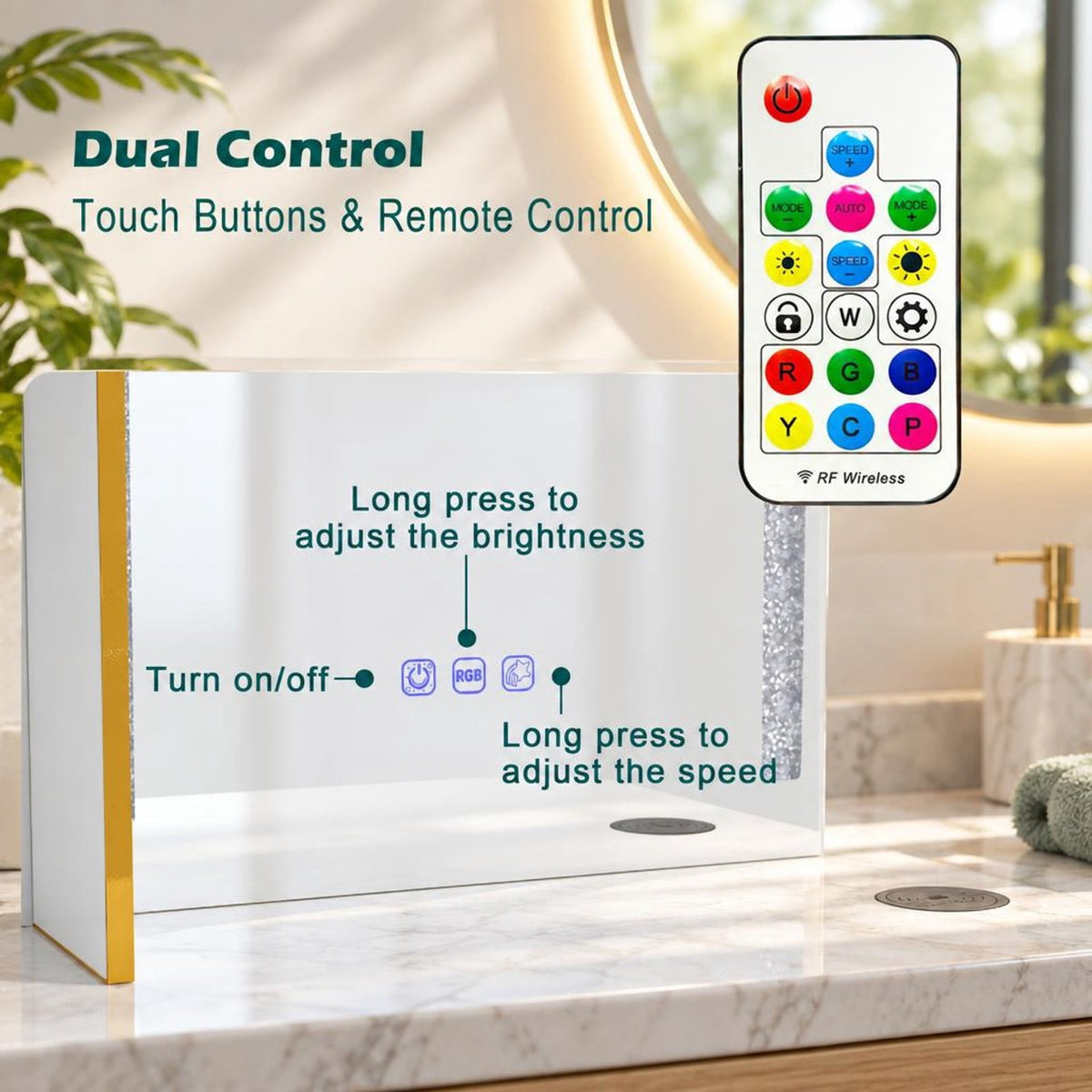 Airfind Vanity Table Set with RGB LED Lights and Wireless Charging Station, 200 lbs Capacity, P2 MDF Pine Wood Metal Frame, White
