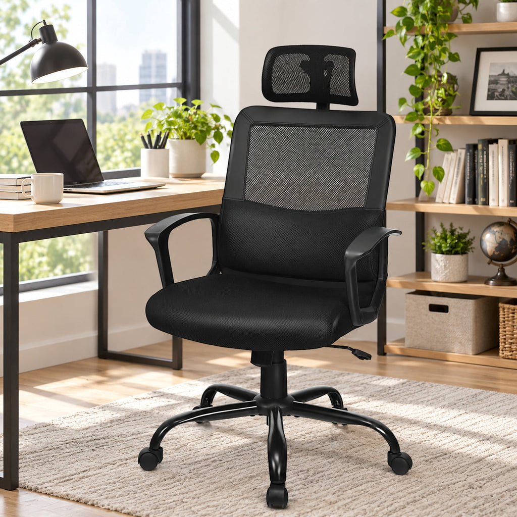 Airfind Mesh Office Chair High Back Ergonomic Swivel Chair, 265 lbs Capacity, Mesh PP PU steel sponge Frame, Black