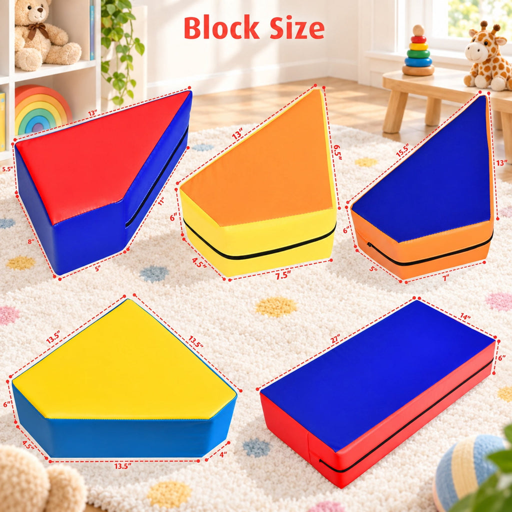 Airfind 8 Pieces 4-in-1 Crawl Climb Foam Shapes Youth Youth Playset, PU Epe, 59 Inch X 39.5 Inch X 6 Inch, Multicolor for Home, Patio and Everyday, Multicolor