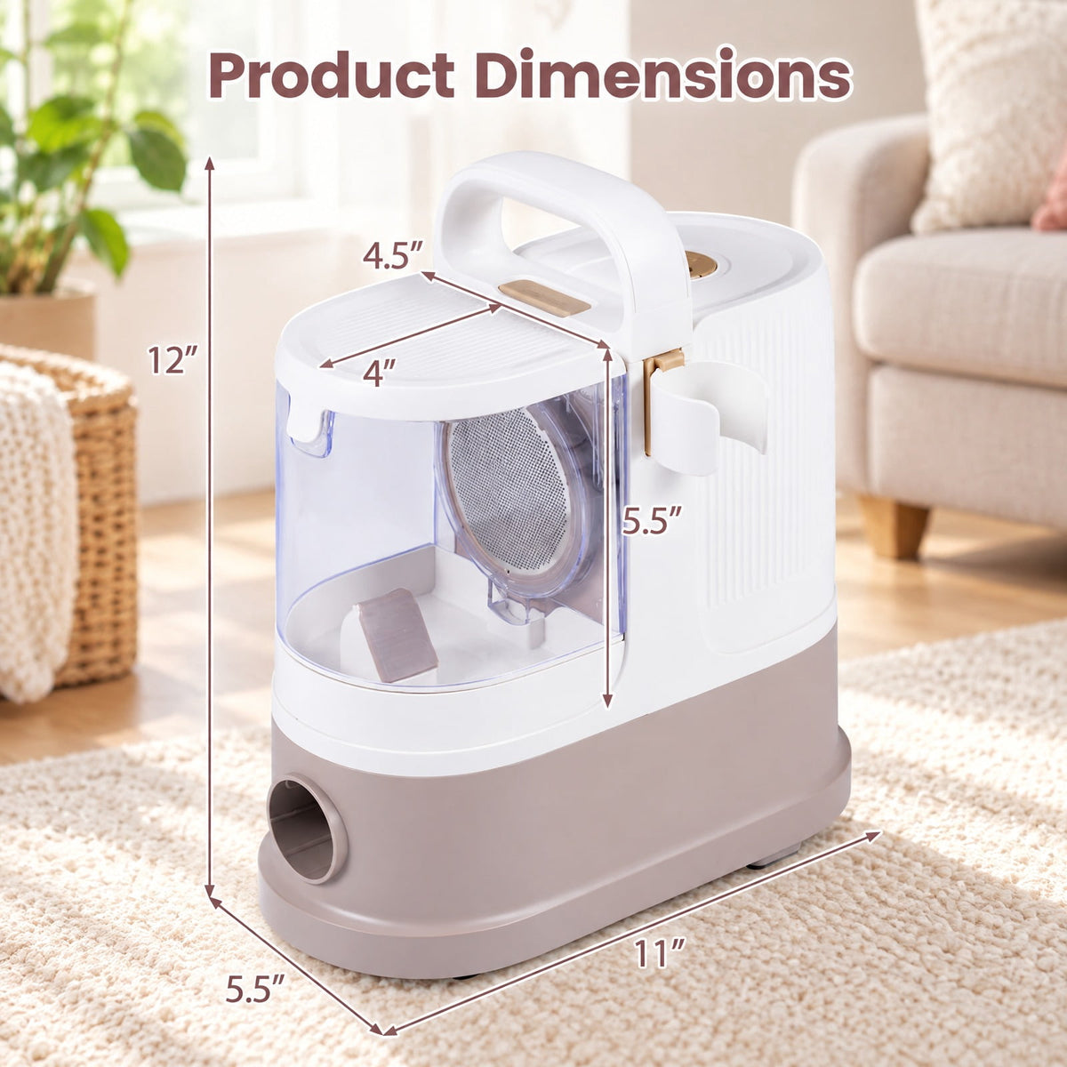 Airfind 9-in-1 Dog Grooming Vacuum Kit for Shedding with 3 Suction Modes and Clippers for Dogs and Cats Home Cleaning, WhiteMaterial ABS PPOverall