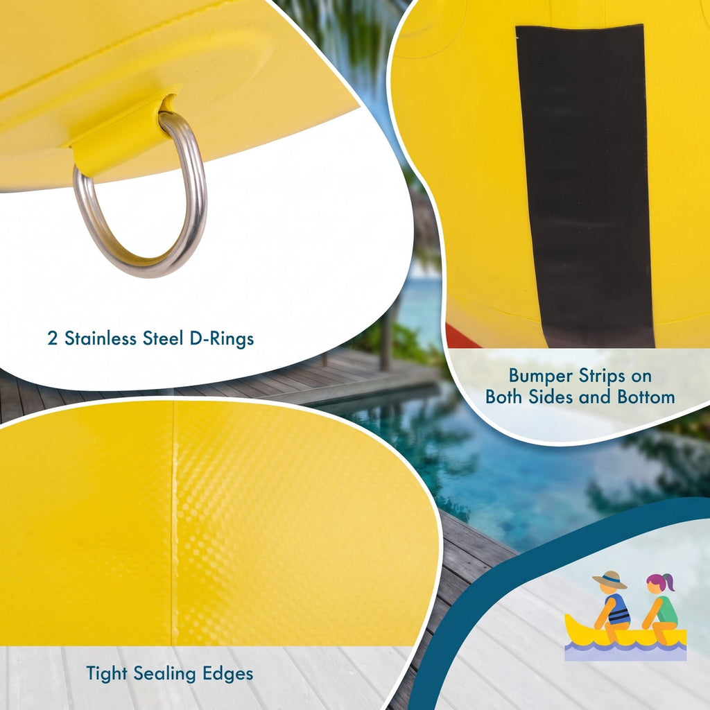 Airfind 3 Person Inflatable Banana Boat with Electric Air Pump Carrying Bag and Repair Kit for Lake and Sea Towing, Red and Yellow
