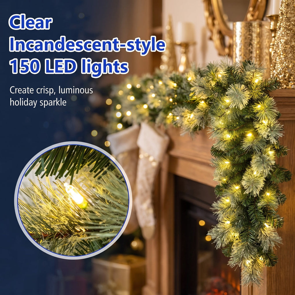 Airfind 6/7/8 FT Pre-Lit Pencil Artificial Christmas Tree with 120/150/200 LED Warm White Lights and 8 Modes, White