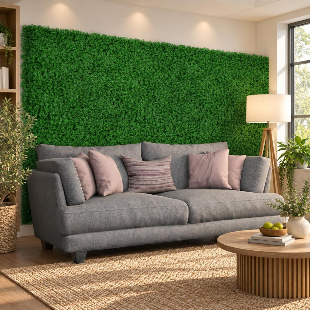 Airfind 12 Pieces 20 x 20 inches Artificial Grass Wall Panels for Garden Yard Balcony, PE Each Frame, Green