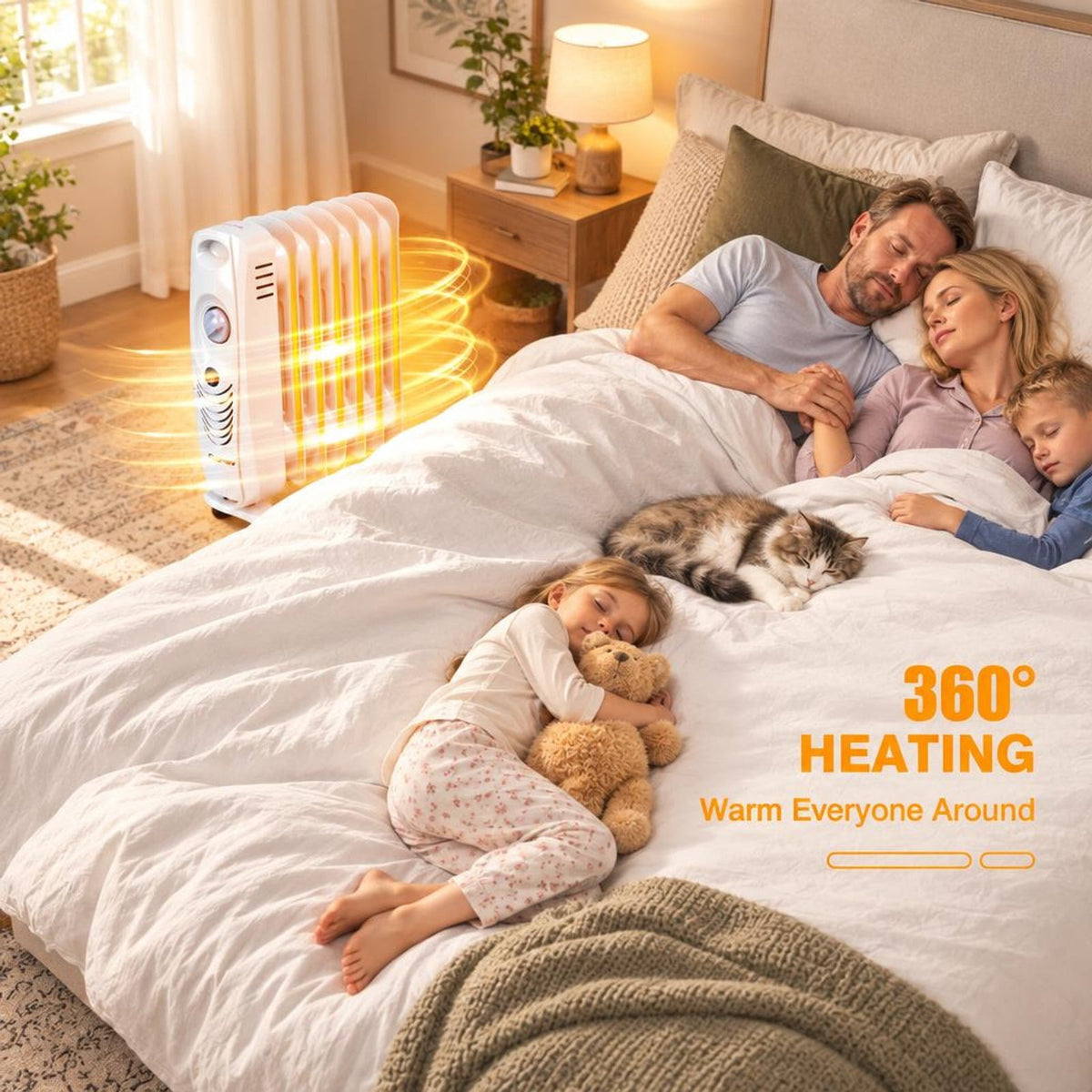 Airfind 700 W Portable Mini Electric Oil, 5.5 x 12 x 14 Footprint, White, Overall dimension 5.5 x 12 x 14