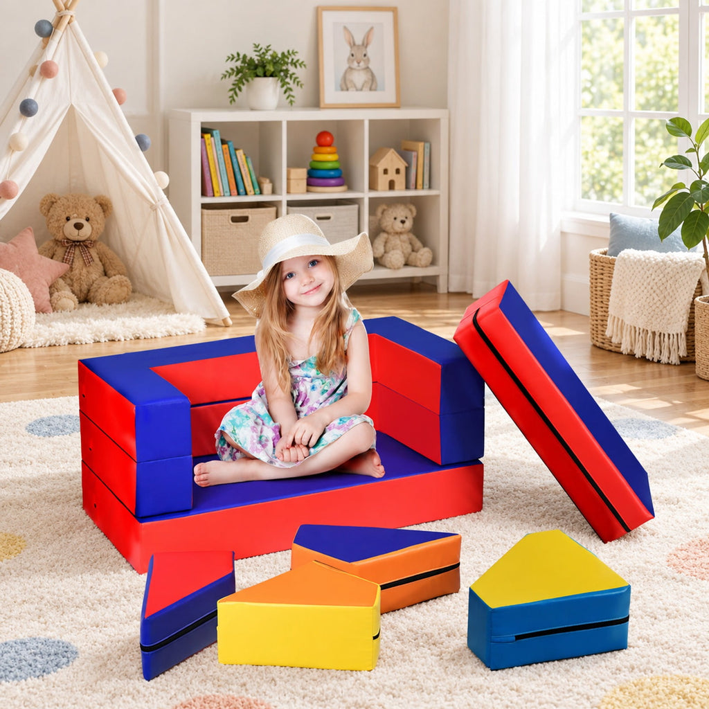 Airfind 8 Pieces 4-in-1 Crawl Climb Foam Shapes Youth Youth Playset, PU Epe, 59 Inch X 39.5 Inch X 6 Inch, Multicolor for Home, Patio and Everyday, Multicolor