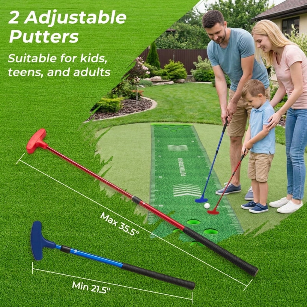 Airfind Premium Golf Hitting Practice Mat with thickened turf simulation and rubber anti-slip base plus ball tee holes for backyard driving practice, Green