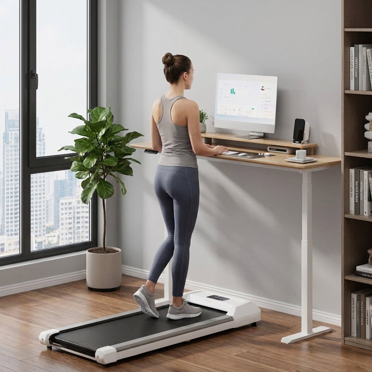 Airfind Walking Pad Treadmill with Incline 2.25 HP Folding Under Desk Treadmill for Home with LED Display and Remote Control and 7-Layer Anti-Slip Belt, Gray