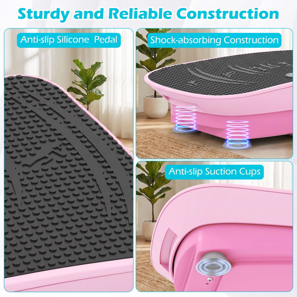 Airfind Vibration Plate Exercise Machine with 10 Speed Levels and Remote for Whole Body Workout Lymphatic Drainage, Pink