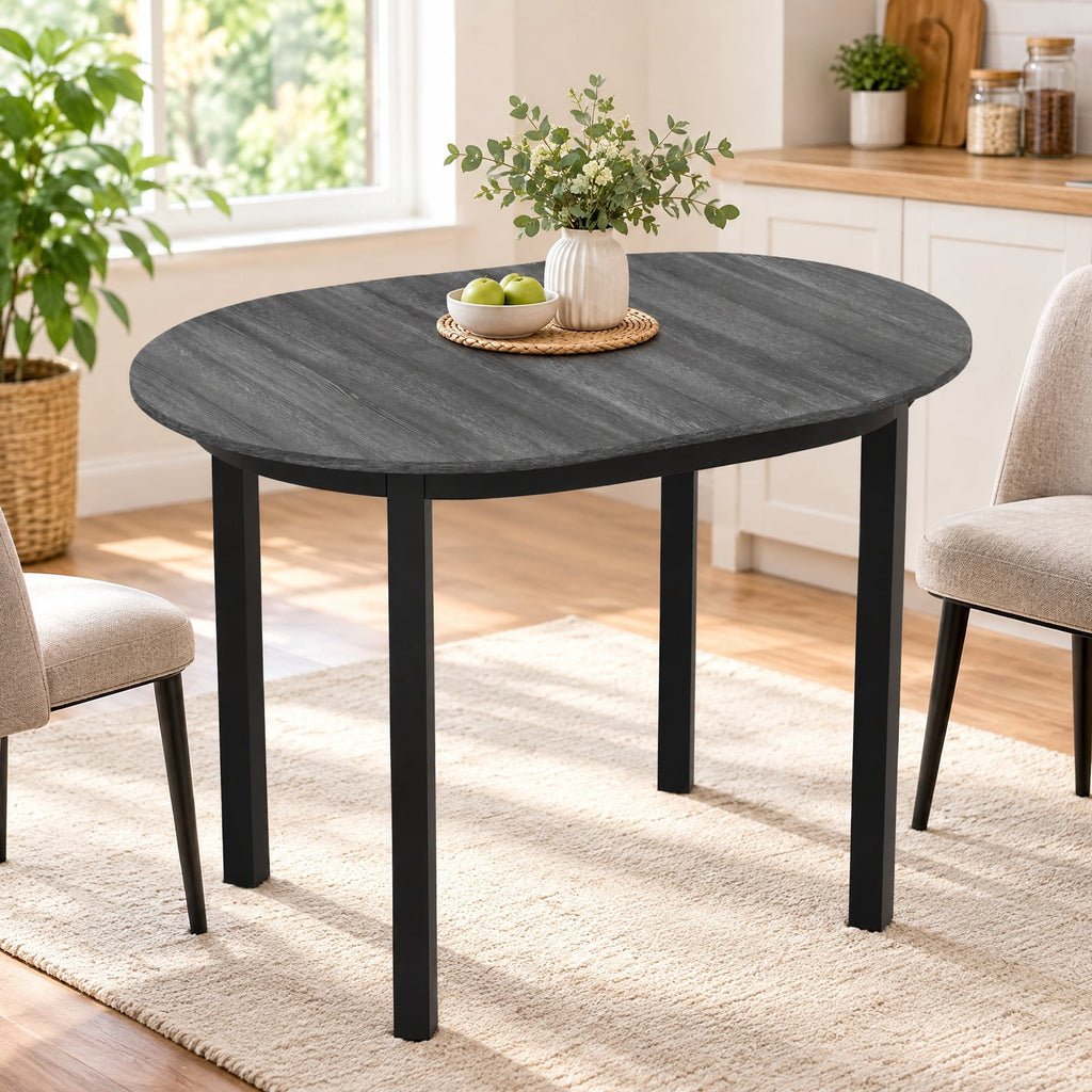 Airfind 43 Inch Wooden Dining Table with Rubber Wood Legs for 2-4 People, 260 lbs Capacity, Rubber Wood MDF Frame, 43 x 31 x 30 Footprint, Black