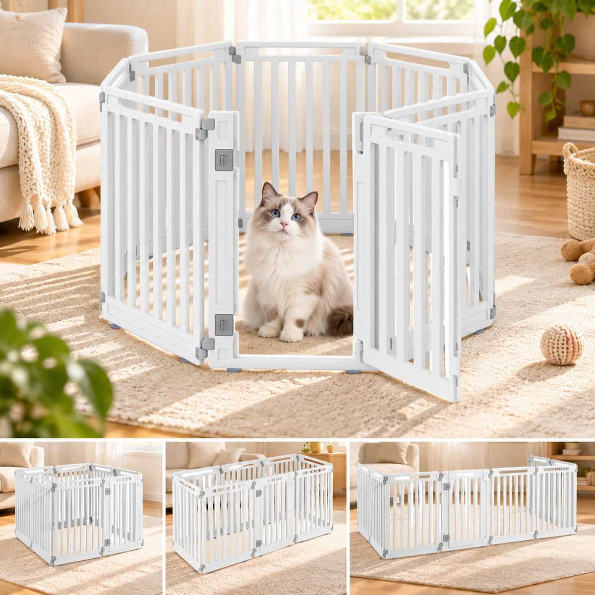Airfind 31.5 Height Indoor Outdoor Dog Playpen with 8 Panels, White, Suitable for indoor and outdoor use, Ideal for RV camping travel backyard and more