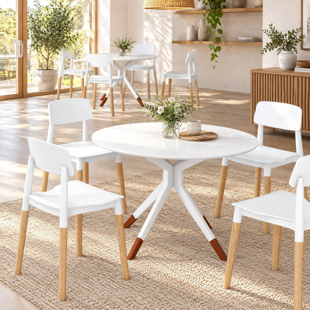 Airfind Modern Dining Side Chairs Set of 4 with Ergonomic Backrest for Dining Room, 330 lbs Capacity, PP Beech Frame, 19.5 x 17 x 30 Footprint