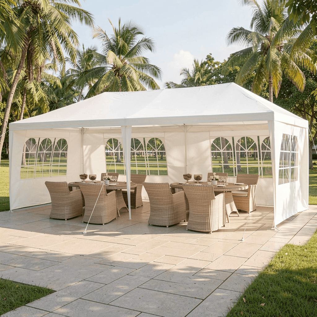 Airfind 10ft x 20ft Canopy Tent with 4 Sidewalls and Carry Bag, White