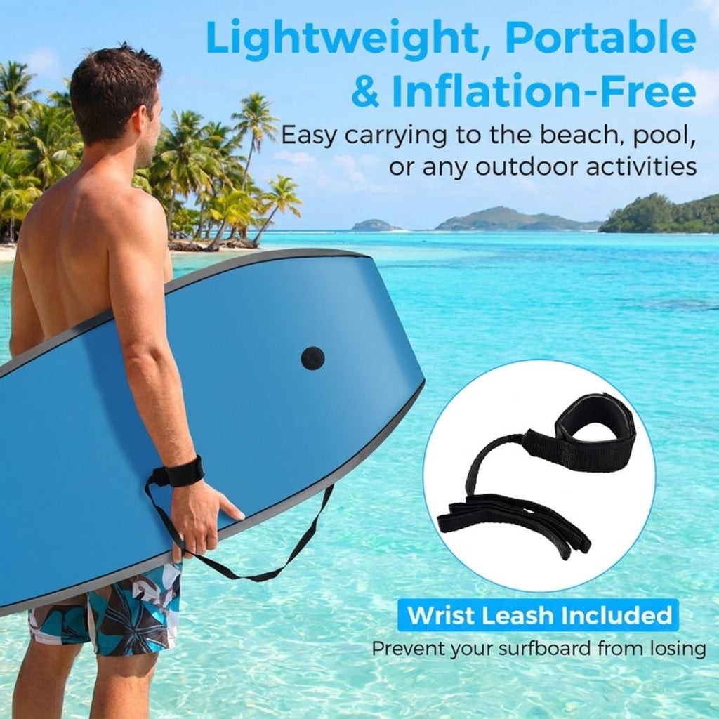 Airfind 37 Boogie Board with Geometric Drift Graphic Deck ¡ª EPS Core, XPE Top, HDPE Slick Bottom, Crescent Tail, Coiled Wrist Leash