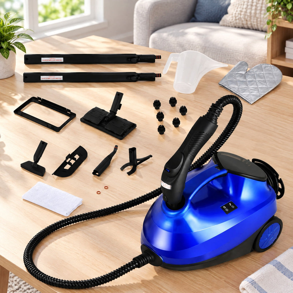 Airfind 2000W Heavy Duty Multi-purpose Steam Cleaner Mop with Detachable Handheld Unit, ABS Frame, : 10 x 17 x 10 Footprint, Blue