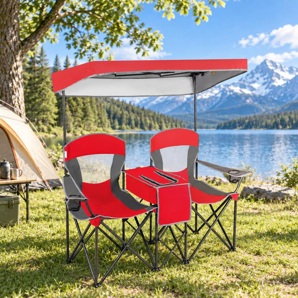Airfind Patented Portable Folding Camping Canopy Chairs with Cup Holder, Steel oxford fabric Frame, 55.5 x 28.5 x 59.5 (L x W x H) The Footprint