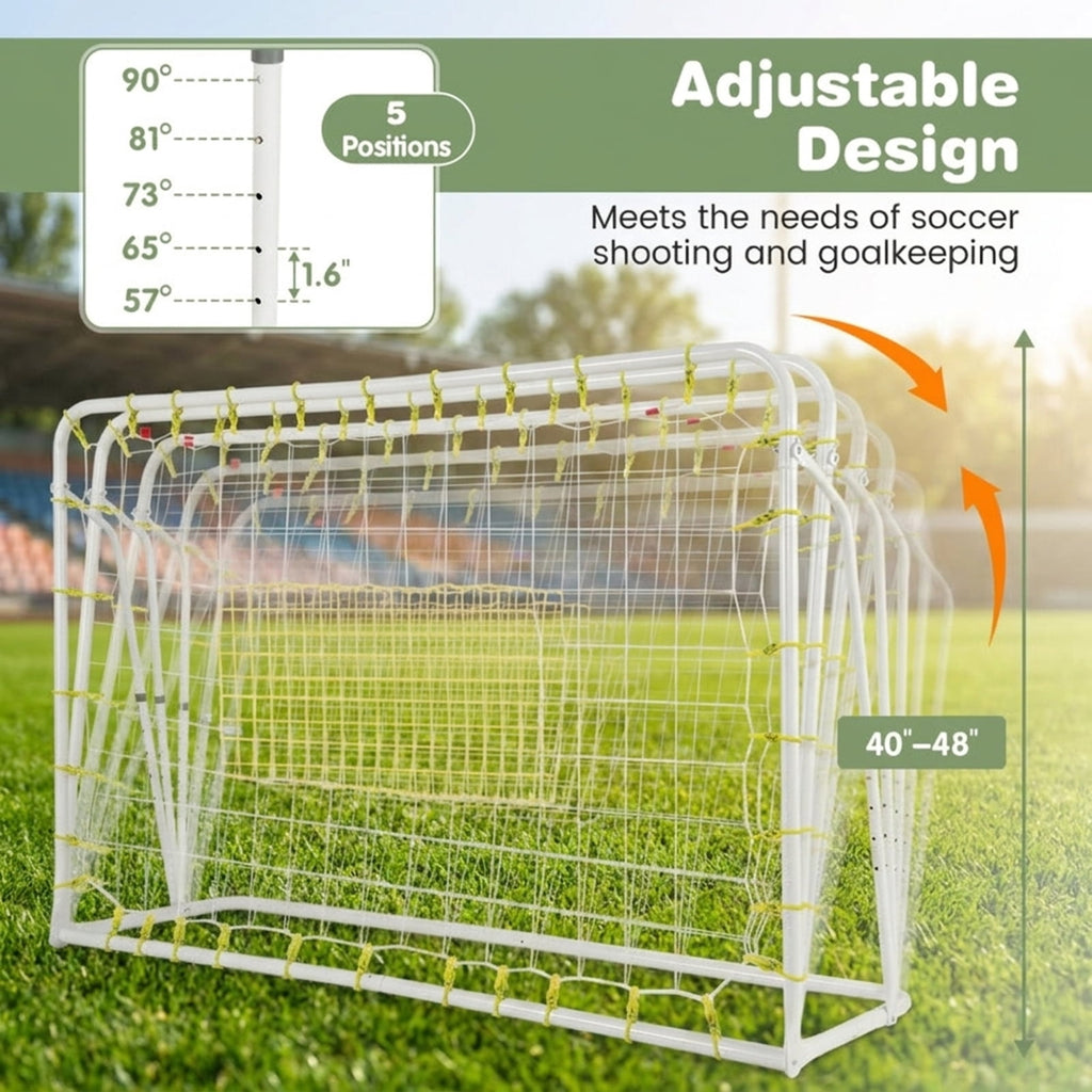 Airfind 2-in-1 Soccer Rebounder Goal with Adjustable Height, White