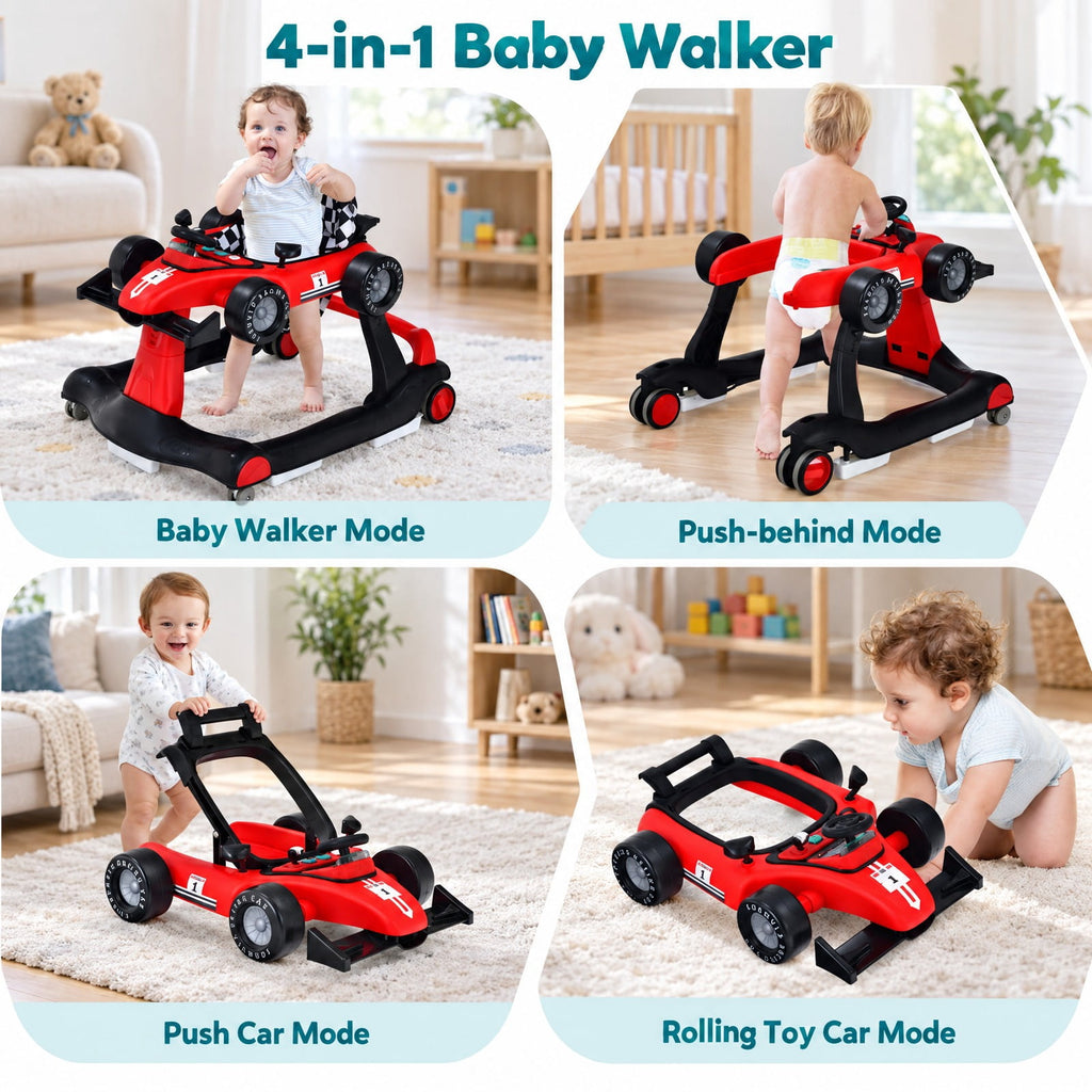 Airfind 4-in-1 Foldable Activity Push Walker with Adjustable Height, 25 lbs Capacity, PP polyester sponge Frame, 29 x 24 x 20/21/22 Footprint