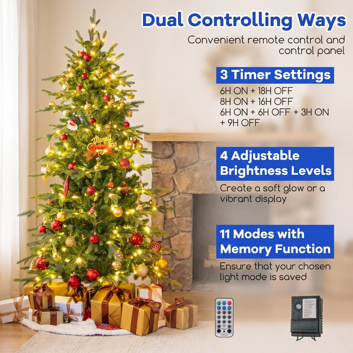 Airfind 6 Feet Pre, PVC PE Metal Tree Height 6 ft Tree Width 3.6 ft Frame, White, Diameter of the Metal Base 20 Inch