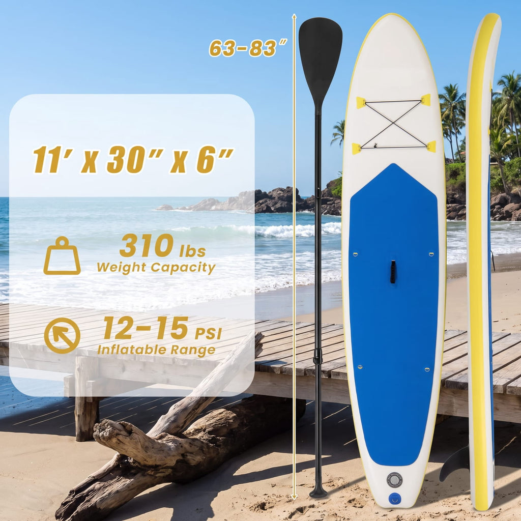 Airfind 11 Feet Premium Inflatable Stand Up Paddle Board with Adjustable Paddle Pump and Backpack for Youth and Adults, Multicolor