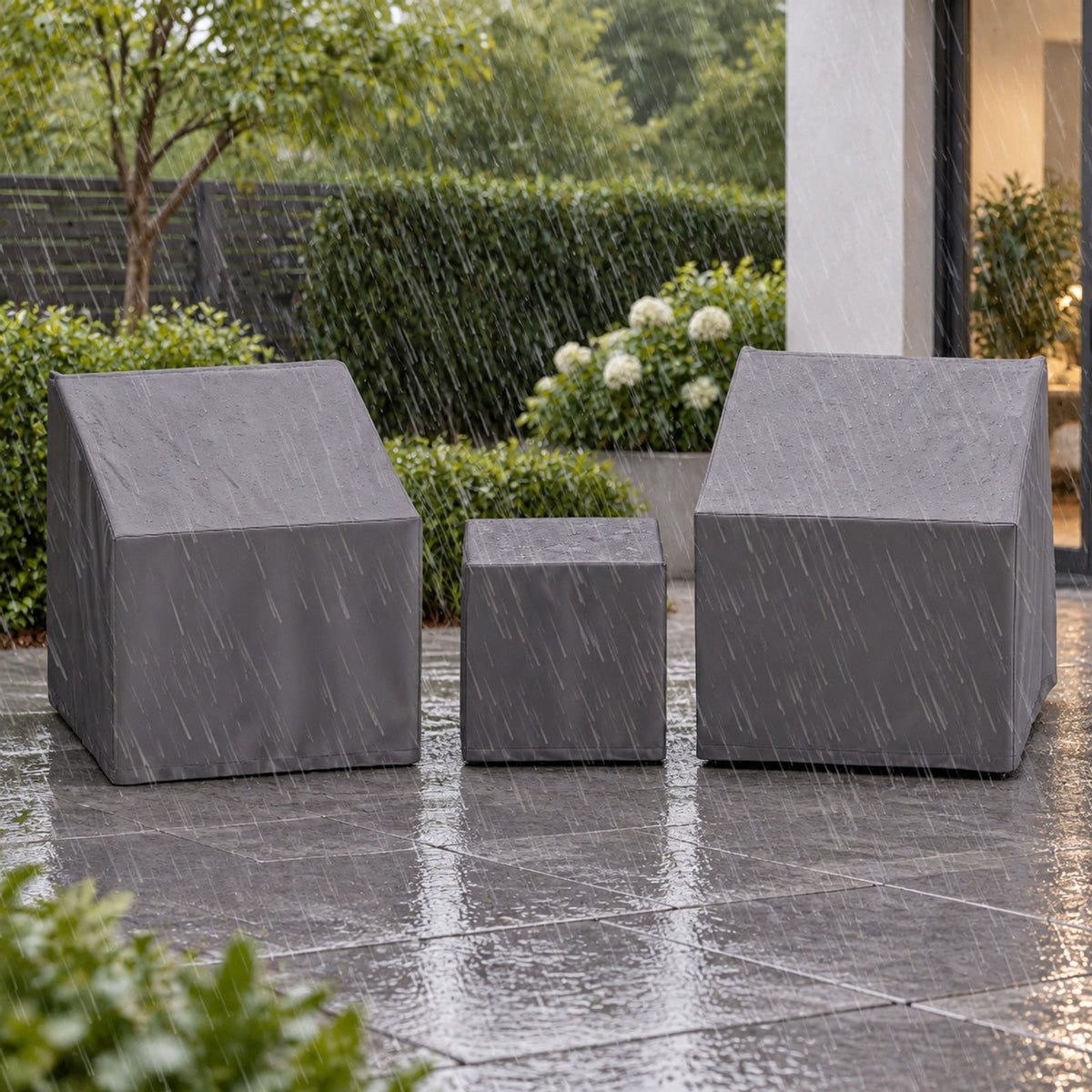 Airfind Patio Furniture Covers Waterproof Outdoor Conversation Covers for 3 Pieces Bistro Set, Polyester PU Frame, 32 x 30 x 24.5 Footprint, Gray
