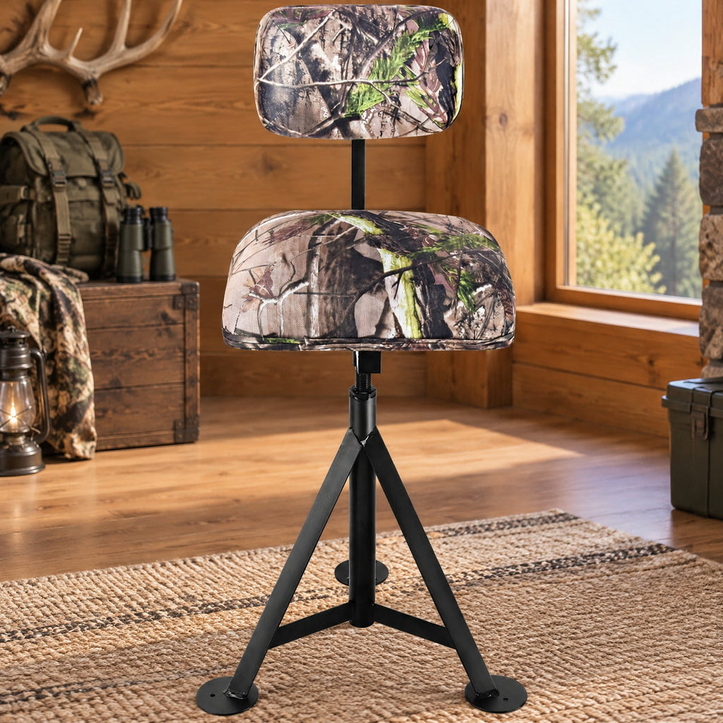 Airfind Swivel Hunting Chair Tripod Blind Stool with Detachable Backrest, 330 lbs Capacity, Steel fabric Frame, 16 Inch x 15 Inch x 30 Inch -38.5 Inch Footprint