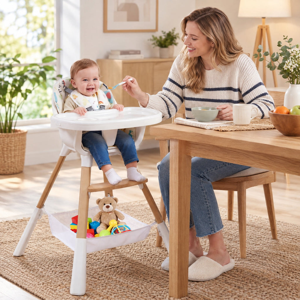 Airfind 4-in-1 Convertible Youth High Chair, 33 lbs Capacity, Metal Frame, Suitable for Ages 6 Months to 3 Years, Colorful