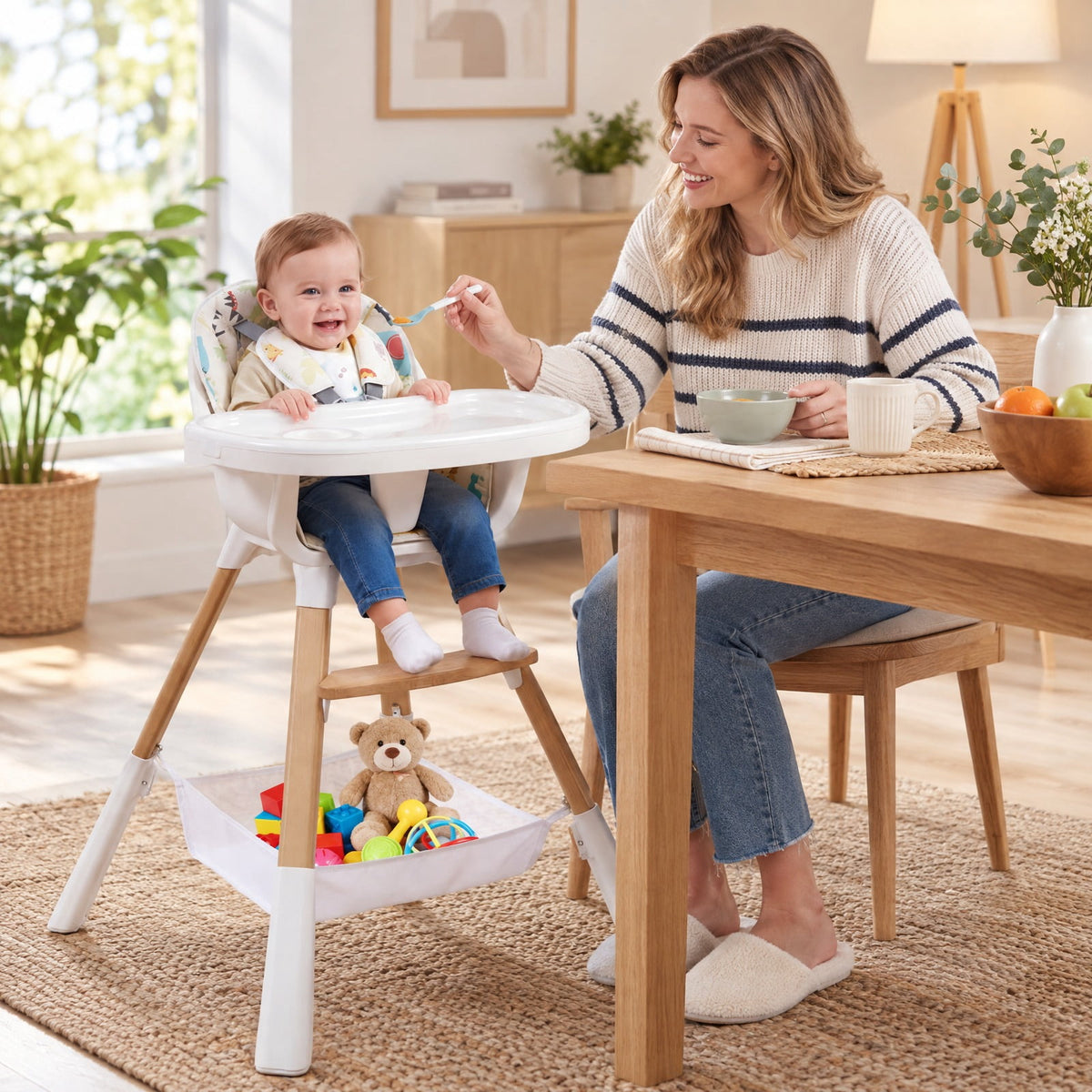 Airfind 4-in-1 Convertible Youth High Chair, 33 lbs Capacity, Metal Frame, Suitable for Ages 6 Months to 3 Years, Colorful