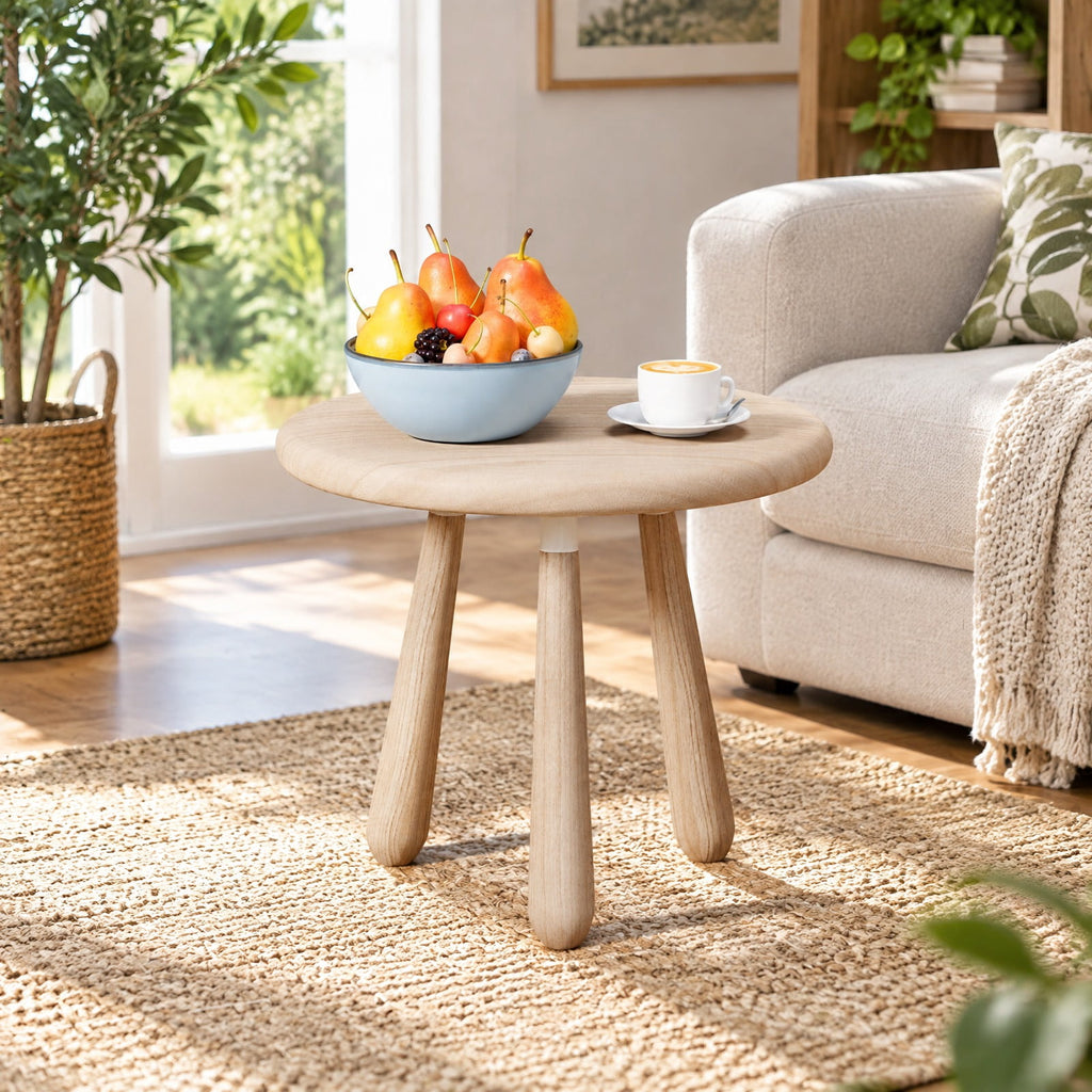 Airfind 18 Inch Outdoor Mahogany Wood Side Table with Thickened Board, 110 lbs Capacity, Mahogany Wood Frame, 18 x 18 x 16 Footprint, Wood