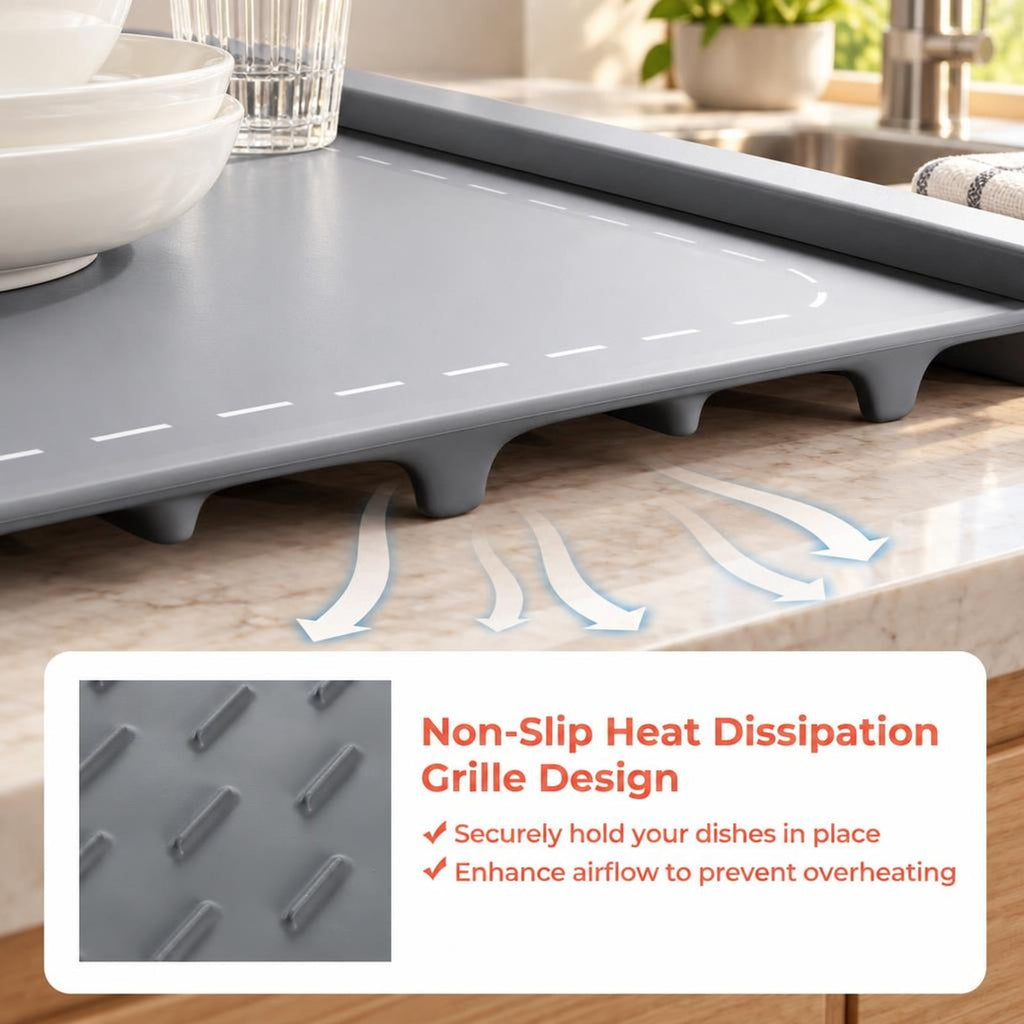 Airfind Food Warming Mat Rollable and Portable Electric Warming Tray with Fasting Heating, Silicone ABS Unfolding Frame, Gray
