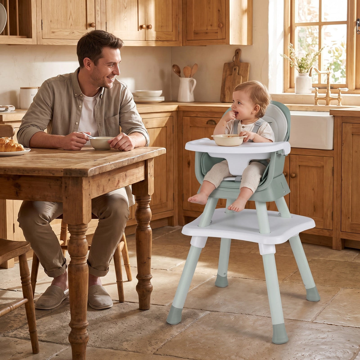 Airfind 6-in-1 Convertible Baby High Chair with Adjustable Removable Tray, 55 lbs, Model AD10030LV
