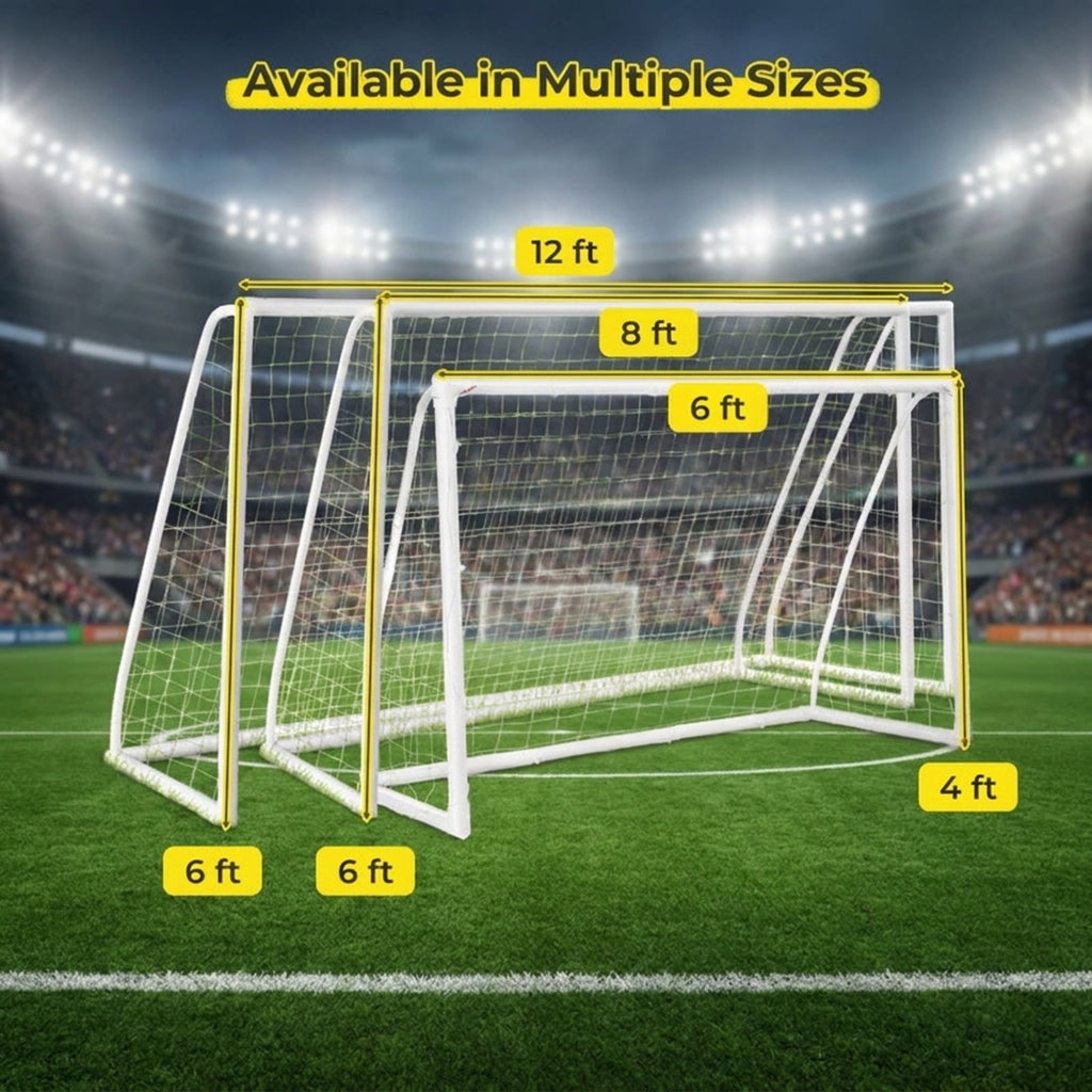 Airfind Backyard Soccer Goal with Ground Anchors Practice Cones, White