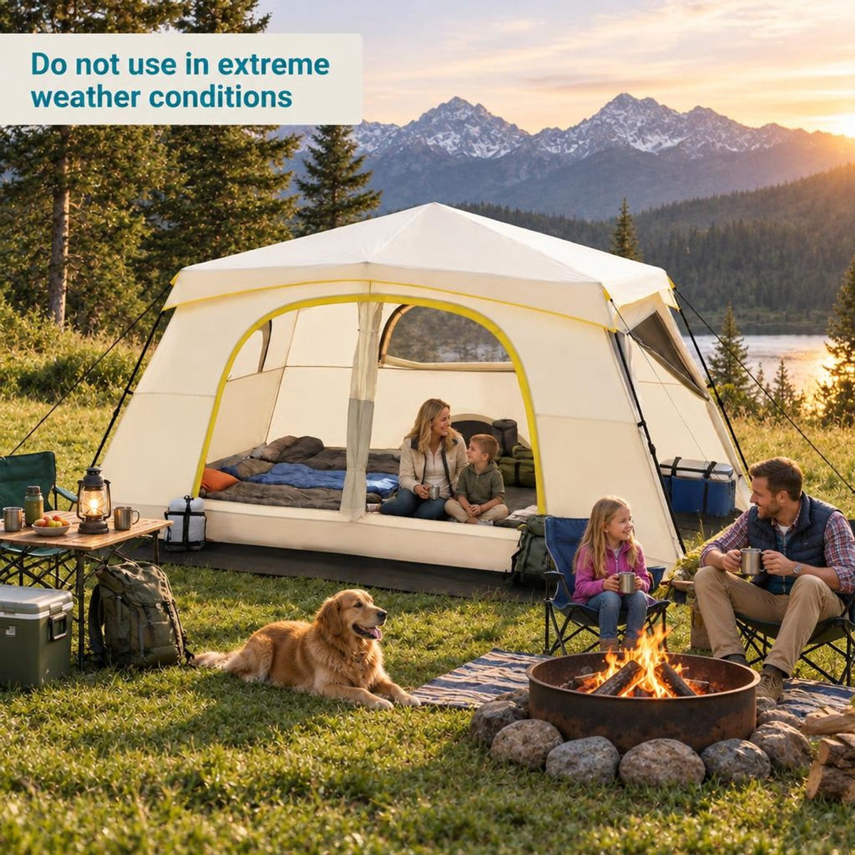 Airfind 10 Person Instant Cabin Camping Tent with Rainfly 13 ft x 9 ft Portable Large Family Tent, Coffee