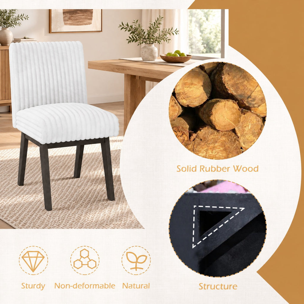 Airfind Dining Chairs Set of 2 Fabric Upholstered Kitchen Chairs with Padded Seatand Rubber Wood Legs-Gray and White, 400 lbs Capacity, Gray