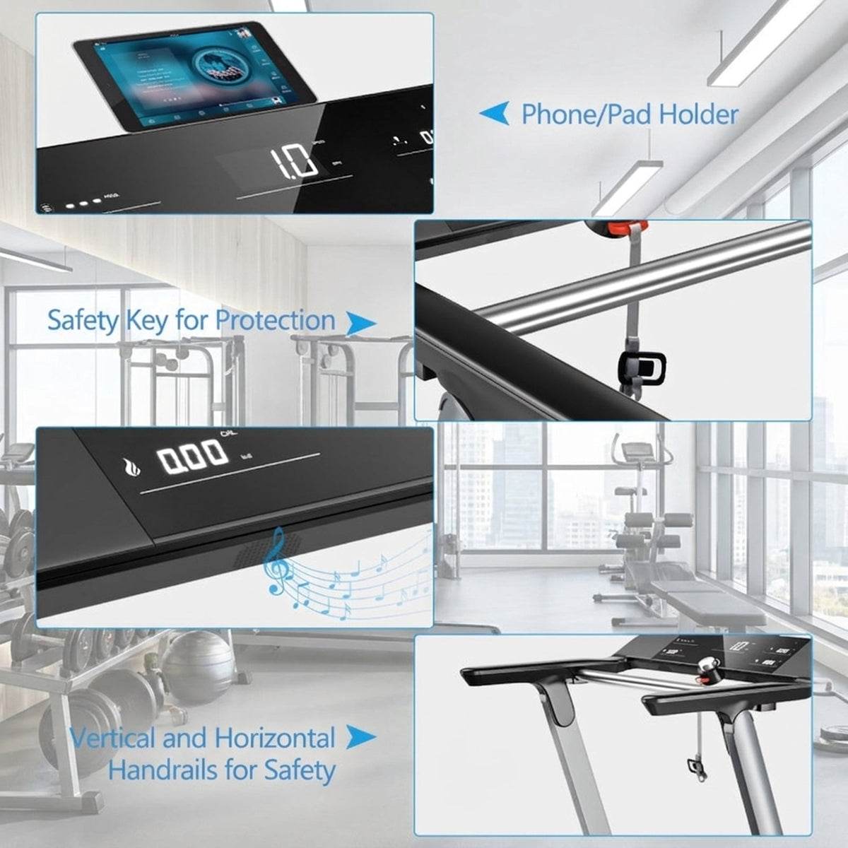 Airfind Walking Treadmill for Home with Adjustable Speed 0.6 to 8 MPH and Shock Absorption Belt and USB Port and Transport Wheels Folding Treadmill, Dark