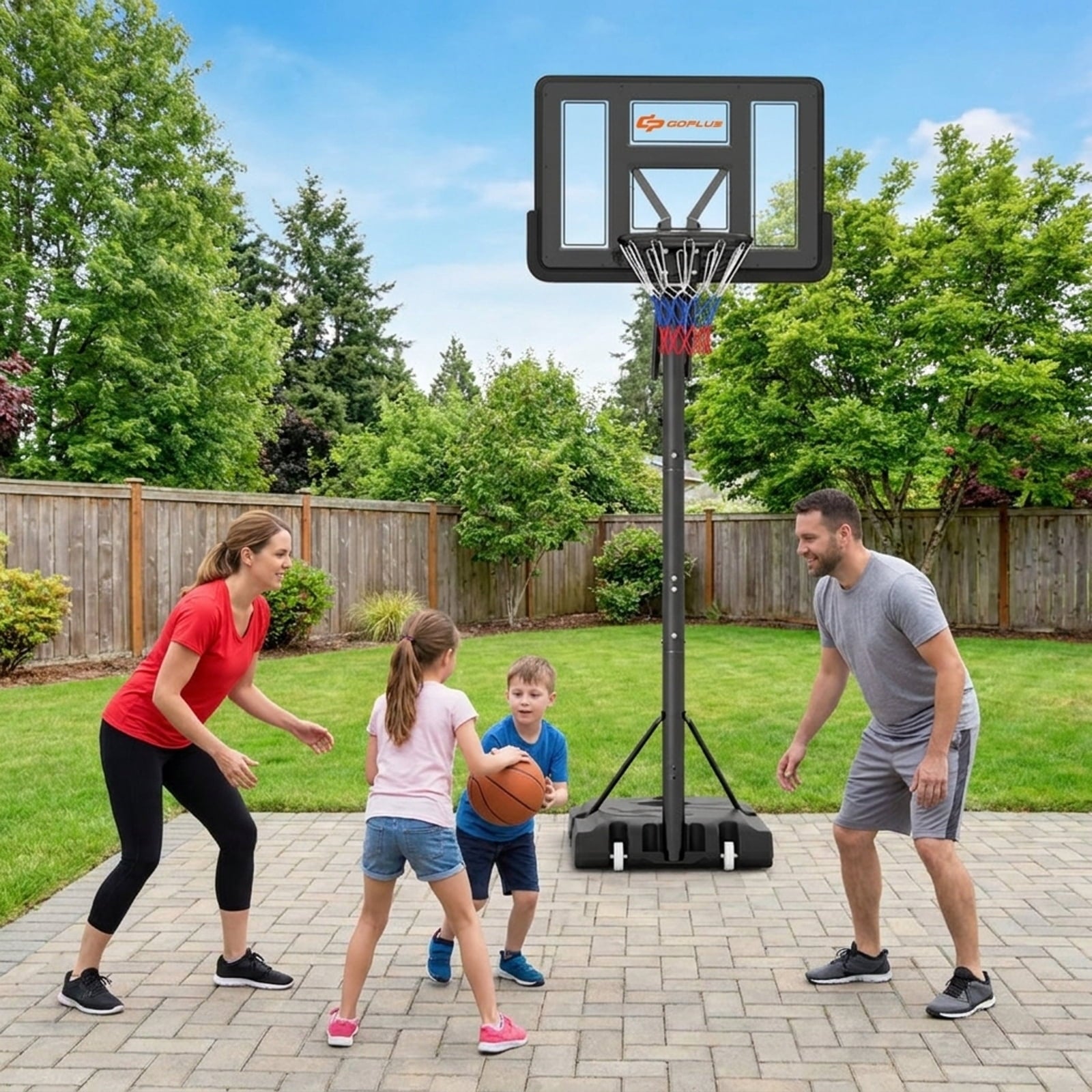 Airfind Portable Basketball Goal (4.6 to 10 ft Range) Stabilizing Base, Black